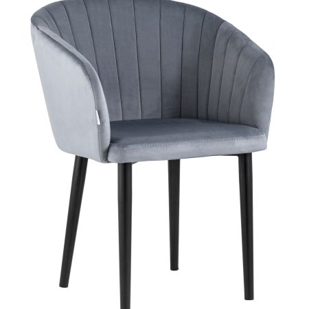 Стул с подлокотниками Нейтон велюр серый