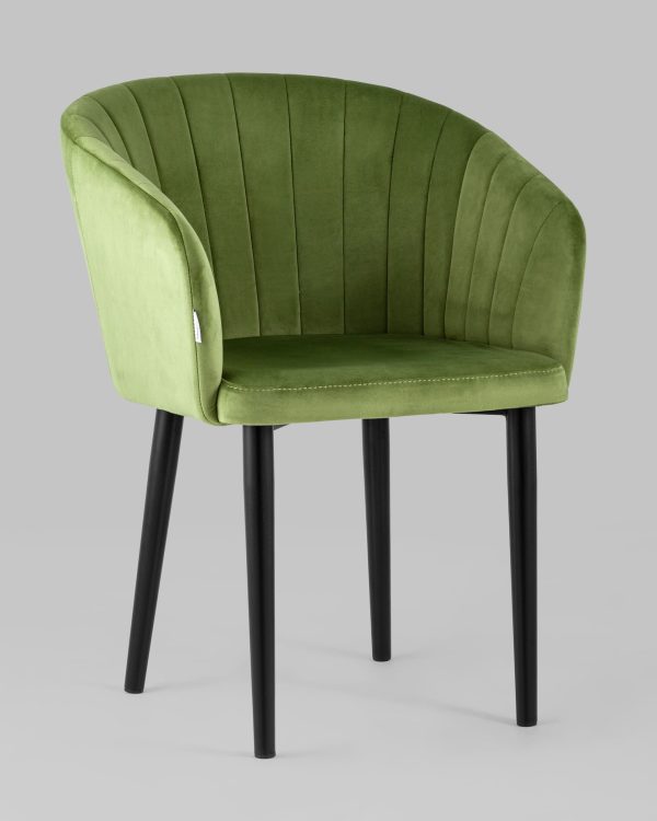 Стул с подлокотниками Нейтон велюр травяной — изображение 2
