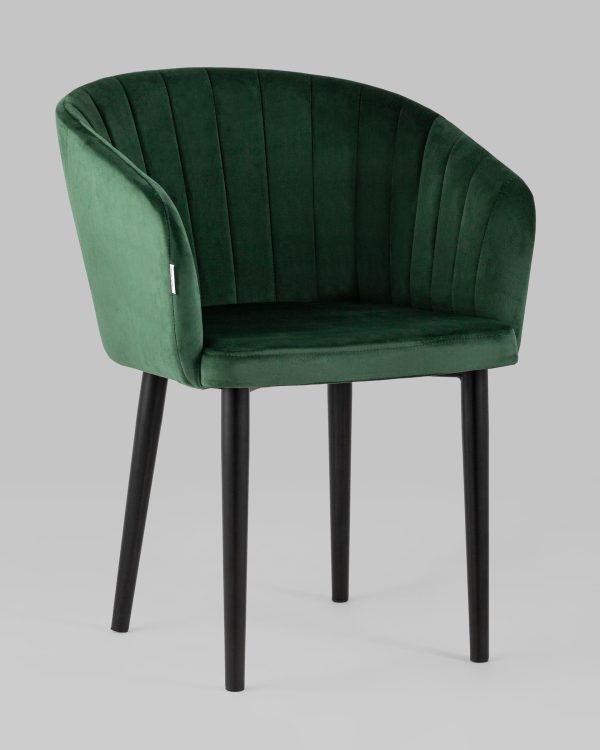 Стул с подлокотниками Нейтон велюр зеленый — изображение 2