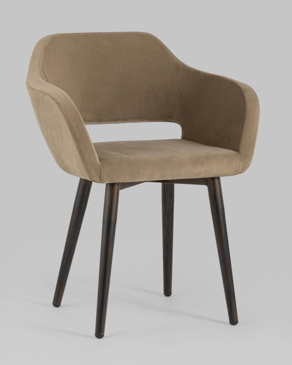 Стул с подлокотниками Саймон велюр капучино — изображение 2