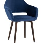 Стул с подлокотниками Саймон велюр темно-синий
