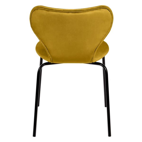 Стул Seven Style горчичный велюр с чёрными ножками — изображение 4