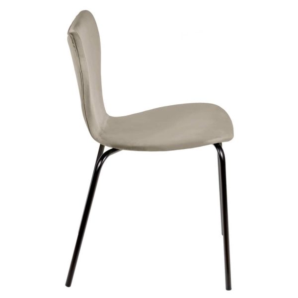 Стул Seven Style латте велюр с чёрными ножками — изображение 3