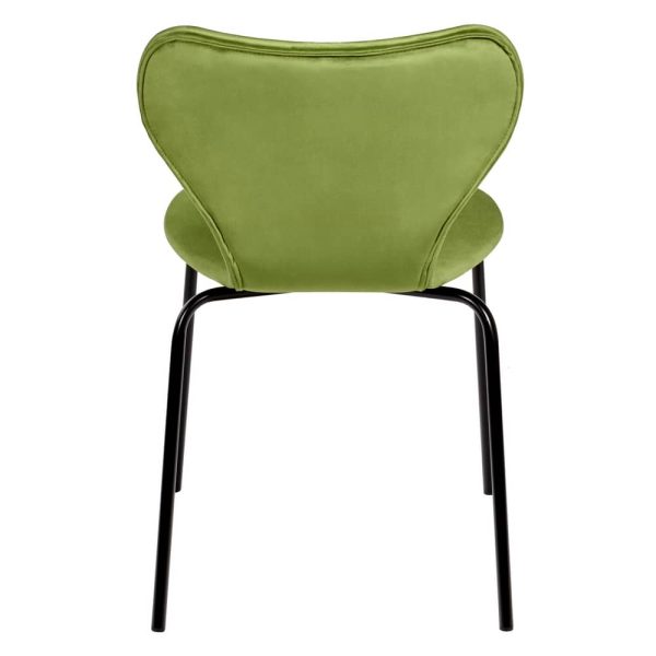 Стул Seven Style светло-зеленый велюр, чёрные ножки — изображение 4