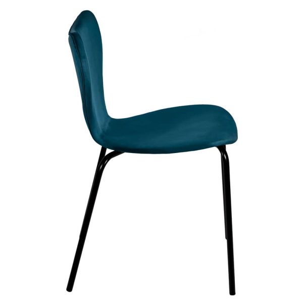 Стул Seven Style тёмно-бирюзовый велюр с чёрными ножками — изображение 3