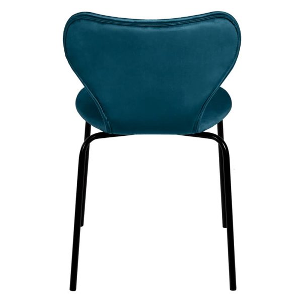 Стул Seven Style тёмно-бирюзовый велюр с чёрными ножками — изображение 4