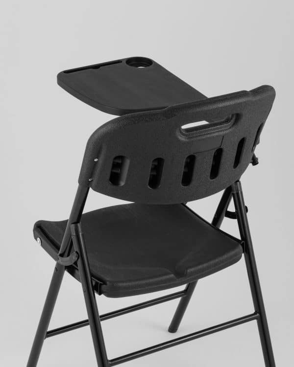 Стул складной банкетный со столиком черный — изображение 3