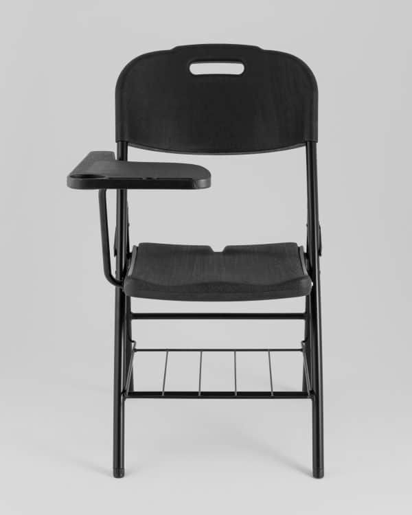 Стул складной банкетный со столиком и полкой черный — изображение 3