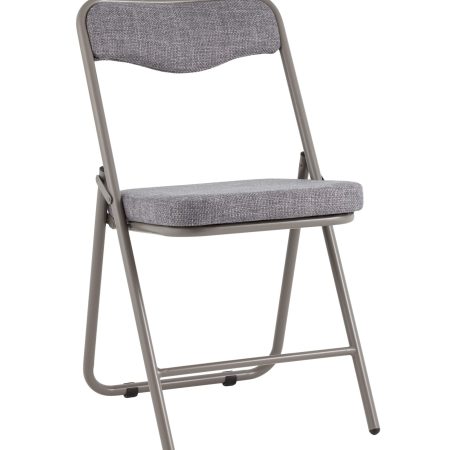 Стул складной Джонни рогожка серо-голубой каркас серый