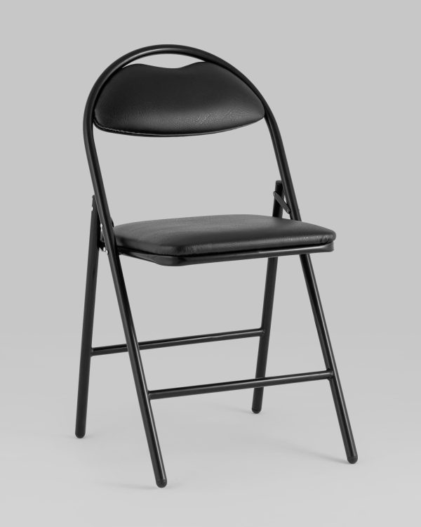 stul-skladnoj-hagen-jekokozha-chernyj-karkas-chernyj-1 Стул складной Hagen экокожа черный каркас черный — изображение 2