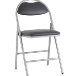 Стул складной Hagen экокожа серый каркас металлик
