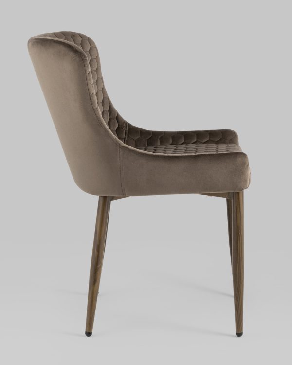 stul-stitch-hani-veljur-korichnevyj-nozhki-derevo-2 Стул Ститч Хани велюр коричневый ножки дерево — изображение 3