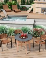 Стул Syna светло-коричневый серые ножки — изображение 3