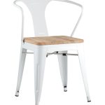 Стул TOLIX ARM WOOD с подлокотниками белый