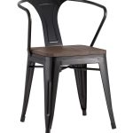 Стул TOLIX ARM WOOD с подлокотниками черный