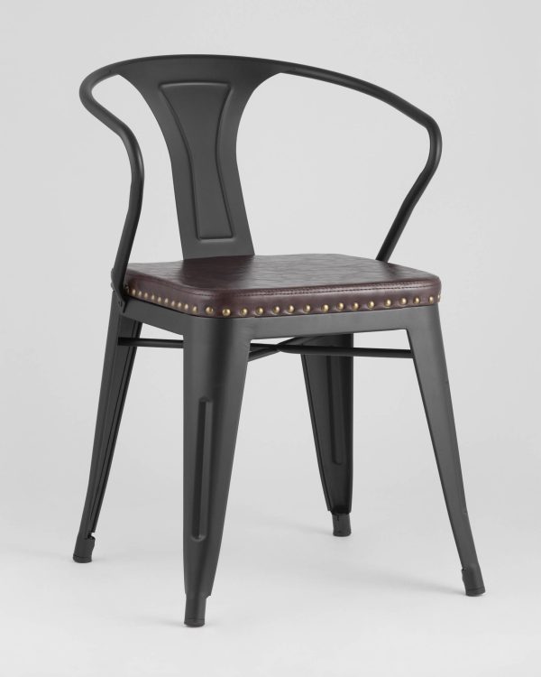 Стул TOLIX ARMS SOFT с подлокотниками черный матовый — изображение 2