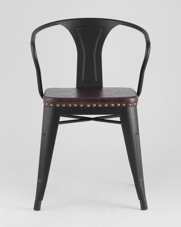 Стул TOLIX ARMS SOFT с подлокотниками черный матовый — изображение 3