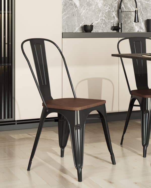 Стул TOLIX WOOD черный глянцевый — изображение 3