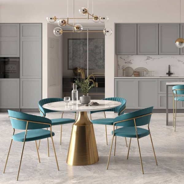 Стул Turin бирюзовый с золотыми ножками — изображение 2