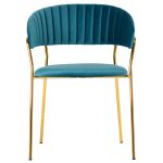 Стул Turin бирюзовый с золотыми ножками — изображение 3