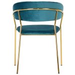 Стул Turin бирюзовый с золотыми ножками — изображение 5