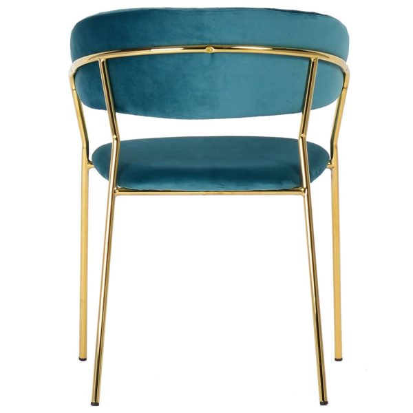 Стул Turin бирюзовый с золотыми ножками — изображение 5