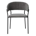 Стул Turin серый вельвет с чёрными ножками — изображение 3