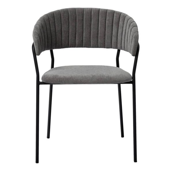 Стул Turin серый вельвет с чёрными ножками — изображение 3