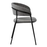 Стул Turin серый вельвет с чёрными ножками — изображение 4