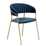 Стул Turin синий с золотыми ножками FR 0557Y