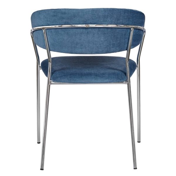 Стул Turin синий вельвет с хромированными ножками — изображение 4