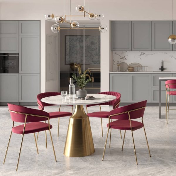 Стул Turin винный с золотыми ножками — изображение 2