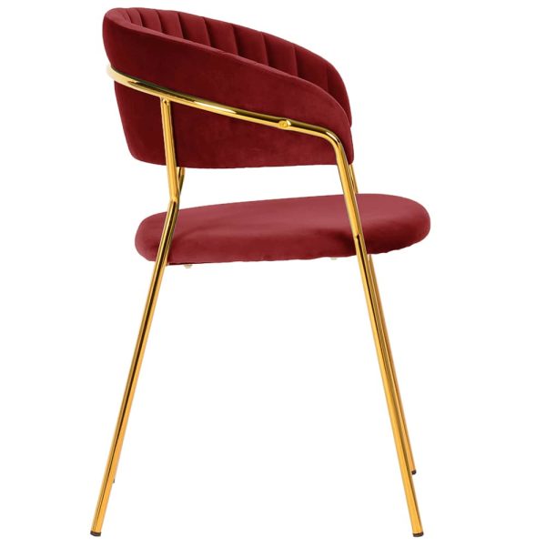 Стул Turin винный с золотыми ножками — изображение 4