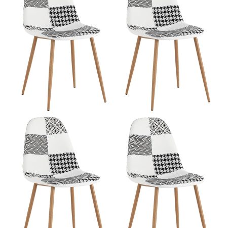 Стул Валенсия SN пэчворк черно-белый 4 шт