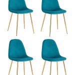 Стул Валенсия SN велюр аквамарин золотые ножки 4 шт