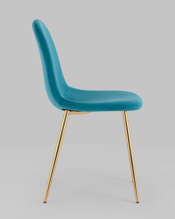 Стул Валенсия SN велюр аквамарин золотые ножки 4 шт — изображение 3
