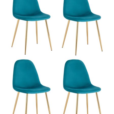 Стул Валенсия SN велюр аквамарин золотые ножки 4 шт