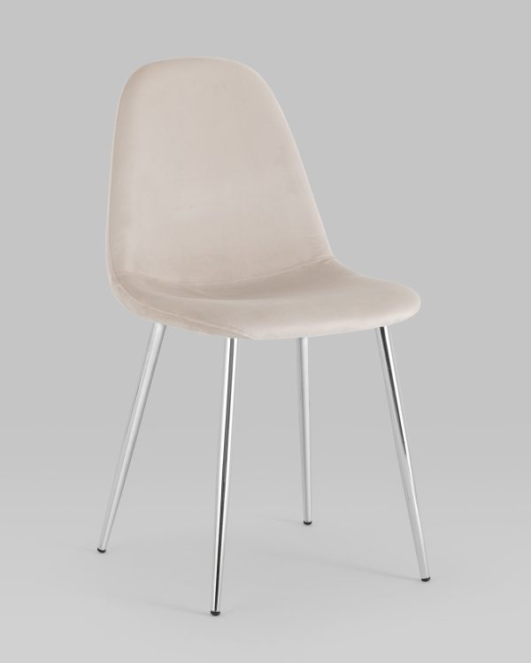 Стул Валенсия SN велюр бежевый хромированные ножки — изображение 2