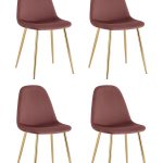 Стул Валенсия SN велюр пыльно-розовый золотые ножки 4 шт