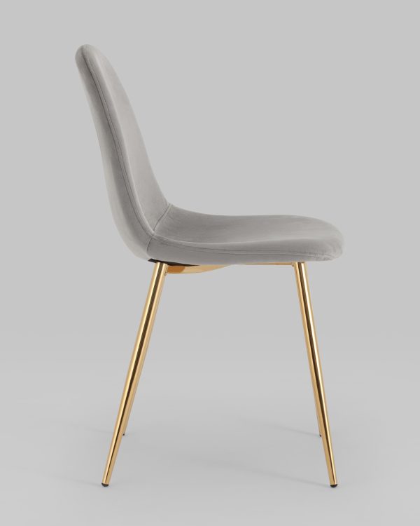 Стул Валенсия SN велюр серый золотые ножки — изображение 3