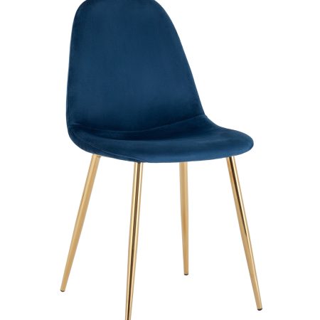 Стул Валенсия SN велюр темно-синий золотые ножки