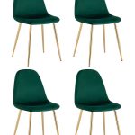Стул Валенсия SN велюр зеленый золотые ножки набор 4 шт
