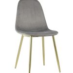 Стул Валенсия велюр серый золотые ножки