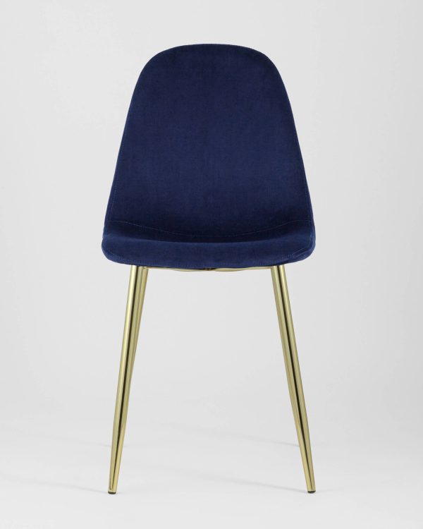 Стул Валенсия велюр синий золотые ножки — изображение 3