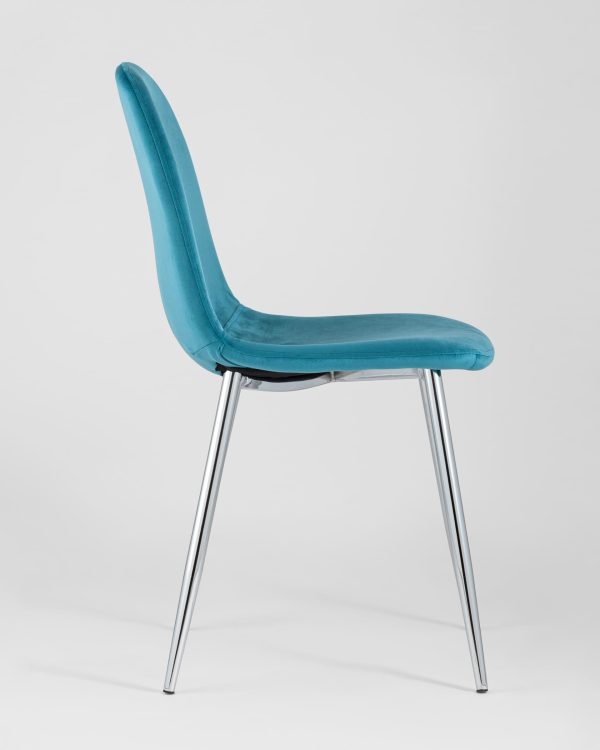 Стул Валенсия велюр темно-бирюзовый хромированные ножки — изображение 3