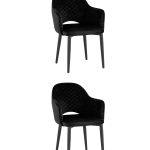 Стул Венера диамант велюр черный 2 шт