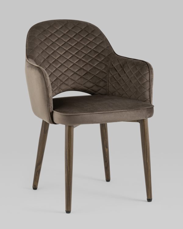 Стул Венера диамант велюр коричневый — изображение 3