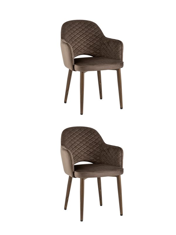 Стул Венера диамант велюр коричневый 2 шт