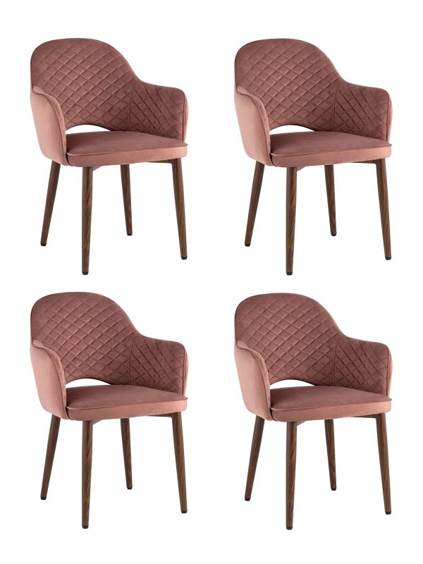 Стул Венера диамант велюр пыльно-розовый 4 шт