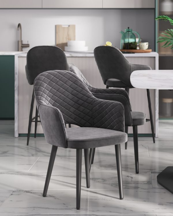 Стул Венера диамант велюр серый — изображение 3